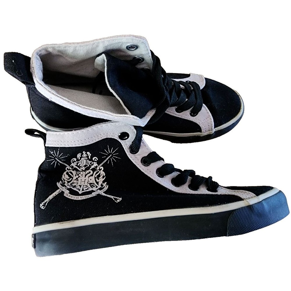 Harry Potter Hogwarts Logo High Top Black Sneakers US Size M4 W6 Unisex